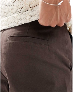 Темно-коричневые мешковатые брюки DESIGN Asos