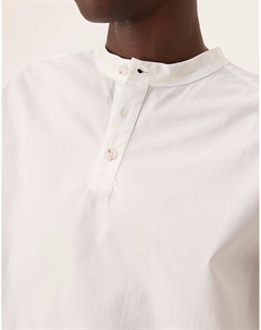 Белая рубашка свободного кроя с воротником-херли от Asos design