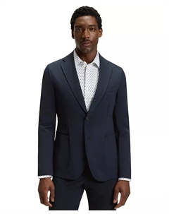 Мужской водоотталкивающий складной приталенный блейзер, синий Hugo boss