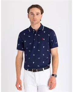 Футболка-поло U.S. Polo Assn All Over Print Jersey, темно-синий U.s. polo assn.