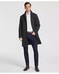 Мужское пальто Modern-Fit в клетку, цвет оливковый/угольный, зеленый Tommy hilfiger