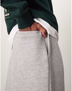 Широкие брюки-джоггеры с защипами и кромкой серого меланжевого цвета от Asos design