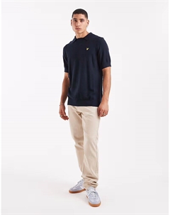 Mid вяжет поло с узором «ёлочка» в цвете z271 темно-синего цвета Lyle & scott