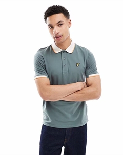 Рубашка-поло Ss с полукруглым кантом в цвете x583 зеленый ртутный Lyle & scott