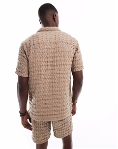 Вафельная рубашка бежевого цвета Only & sons