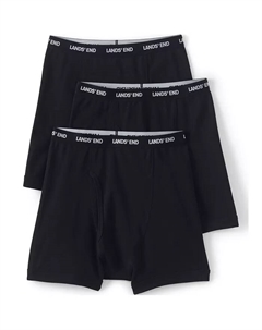 Большие и высокие боксеры-слипы из трикотажа, 3 шт, черный Lands' end