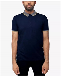 Мужская классическая поло с контрастной окантовкой, синий X-ray