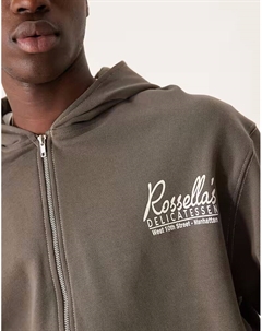 Толстовка с текстовым принтом на спине цвета хаки Asos design