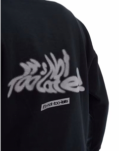 Толстовка с абстрактным текстовым принтом на спине черного цвета Asos design