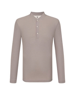 Лонгслив-хенли из хлопка и шелка Brunello cucinelli