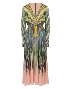 Платье из вискозы и шелка Elie saab