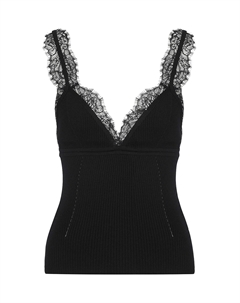 Топ с трикотажными бретелями, черный Blumarine