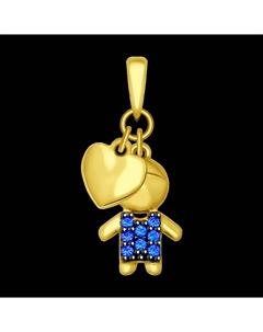Подвеска из желтого золота с синими фианитами Sokolov