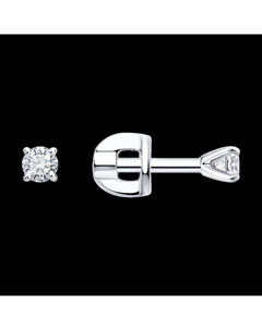 Серьги из серебра с бриллиантами выращенными Sokolov