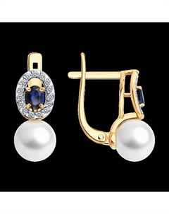 Серьги из золота с миксом камней Sokolov