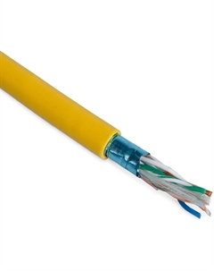 Кабель витая пара F/UTP 5e кат. 4 пары FUTP4-C5E-P26-IN-LSZH-YL-100 26AWG(7x0.16 мм), медь, многожильный (stranded), внутренний, LSZH, нг(C) Hyperline