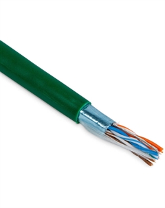 Кабель витая пара F/UTP 5e кат. 4 пары FUTP4-C5E-P26-IN-LSZH-GN-100 26AWG(7x0.16 мм), медь, многожильный (stranded), внутренний, LSZH, нг(C) Hyperline