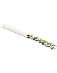 Кабель витая пара U/UTP 5e кат. 4 пары UUTP4-C5E-P24-IN-LSZH-WH-100 24AWG(7х0.20 мм), медь, многожильный (stranded), внутренний, LSZH, нг(C) Hyperline