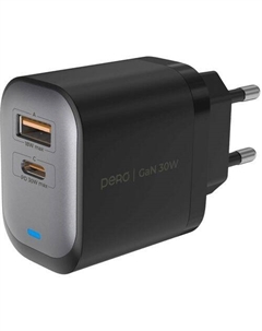 Сетевое зарядное устройство PERO ТС26, USB-A, USB-C, 30Вт, 3A, серый Péro
