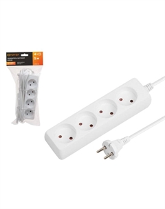 Удлинитель JP8101-26, 5 м, 4 розетки, 2.2 кВт, б/з, ПВС, 2х0.75 Юпитер