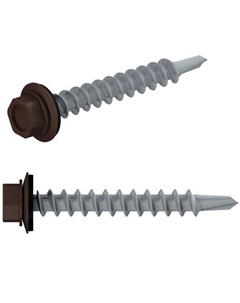 Саморез кровельный SM-73086-5000, 5.5х19 мм, цинк, шайба с прокладкой, PT3, RAL 8017 (5000 шт в коробе) Starfix