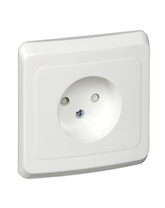 Розетка Schneider Electric Этюд, скрытый монтаж, однопостовая, со шторками, 16A, в сборе, IP20, белый (PC16-002B) Schneider electric