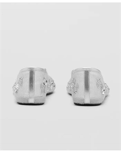 Женские балетки из сетки с вышивкой пайетками, серебряный Mango