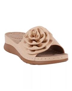 Женские плоские сандалии Honey Flower Rosette, коричневый/бежевый Gc shoes