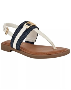 Женские сандалии Carree на плоской подошве с Т-образным ремешком, мультиколор Tommy hilfiger