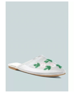 Мюли Nahra Mesh с пайетками и бусинами, розовый London rag