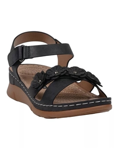 Женские плоские сандалии Faye Floral на тонких ремешках, черный Gc shoes