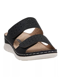 Женские сандалии Verna с регулируемыми двойными ремешками и стелькой, черный Gc shoes