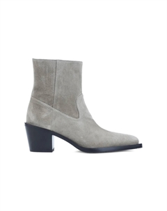 Замшевые ковбойские сапоги высотой 60 мм с острым носком на каблуке, серый Stuart weitzman