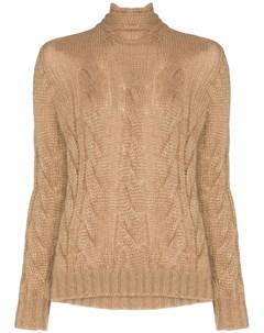 Prada свитер фактурной вязки с завязкой на спине 40 коричневый Prada