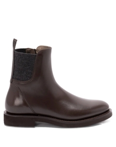 Ботильоны из кожи с цепочкой Мониль высотой 30 мм, коричневый Brunello cucinelli