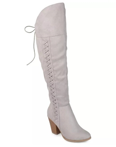 Женские ботинки до колена Spritz со шнуровкой, серый Journee collection