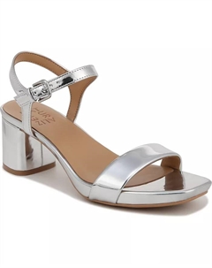 Иззи босоножки на низком каблуке с ремешком на щиколотке, серебряный Naturalizer