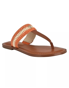 Женские плоские сандалии Gojia на шнуровке с T-образным ремешком, оранжевый Tommy hilfiger