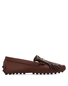 Кожаные мокасины с бахромой Tod's