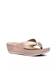 Женские сандалии Dafni Comfort Wedge на платформе с ремешком между пальцев, розовый Gc shoes