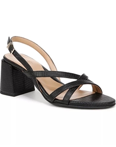 Женские босоножки Demi на блочном каблуке с перекрещивающимися ремешками и открытой пяткой, черный Naturalizer