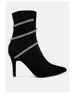 Сапоги-стилеты Roda с обмоткой и стразами, коричневый/бежевый London rag