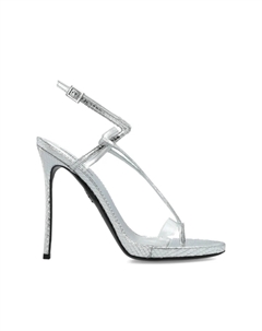 Босоножки из кожи на каблуке высотой 140 мм, серебряный Dsquared2