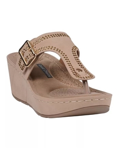 Женские босоножки-танкетки Alani с декоративными элементами, коричневый/бежевый Gc shoes