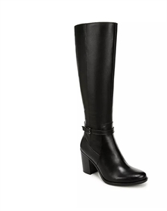 Женские сапоги Kalina Extra Wide Calf с квадратным каблуком до колена, черный Naturalizer