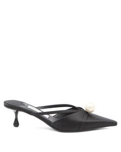 Мюли Sana 50 мм, украшенные жемчугом, черный Jimmy choo