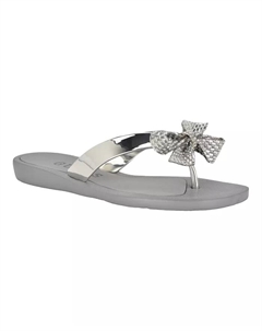Женские шлепанцы Tata EVA Sparkle Bow Flip Flop, серебряный Guess