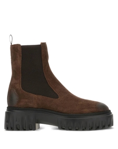 Ботинки 50 мм из кожи с эластичными вставками, коричневый Hogan