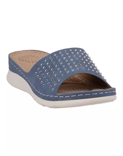 Женские украшенные удобные плоские сандалии Julie, синий Gc shoes