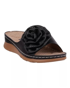 Женские плоские сандалии Honey Flower Rosette, черный Gc shoes